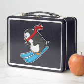 Penguin als Skier met Ski (In situ)