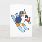 Penguin als Skier met Ski Kaart (Achterkant)