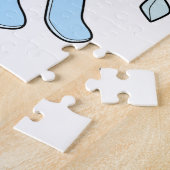 Penguin als Skier met Ski Legpuzzel (Zijkant)