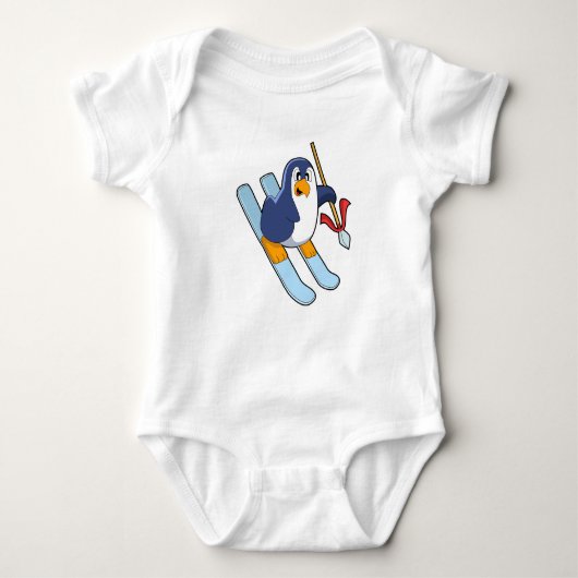 Penguin als Skier met Ski Romper (Voorkant)