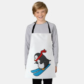 Penguin als Skier met Ski Schort (Gedragen)