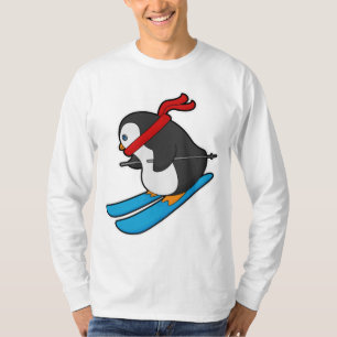 Penguin als Skier met Ski T-shirt