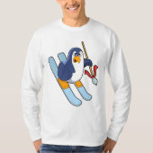 Penguin als Skier met Ski T-shirt (Voorkant)
