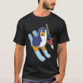 Penguin als Skier met Ski T-shirt (Voorkant)