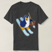 Penguin als Skier met Ski T-shirt (Design voorkant)