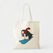 Penguin als Skier met Ski Tote Bag (Voorkant)
