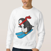 Penguin als Skier met Ski Trui (Voorkant)
