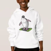 Penguin als Snowboarder met Snowboard (Voorkant)