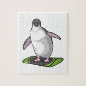 Penguin als Snowboarder met Snowboard Legpuzzel (Verticaal)