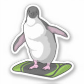 Penguin als Snowboarder met Snowboard Sticker (Voorkant)