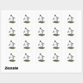 Penguin als Snowboarder met Snowboard Vierkante Sticker (Vel)