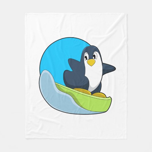 Penguin als Snowboarder met Sonowboard.PNG Fleece Deken (Voorkant)