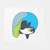 Penguin als Snowboarder met Sonowboard.PNG Fleece Deken (Voorkant (Horizontaal))