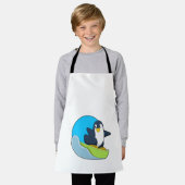 Penguin als Snowboarder met Sonowboard.PNG Schort (Gedragen)