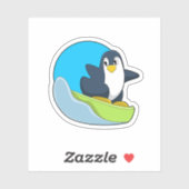Penguin als Snowboarder met Sonowboard.PNG Sticker (Vel)