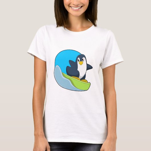 Penguin als Snowboarder met Sonowboard.PNG T-shirt (Voorkant)