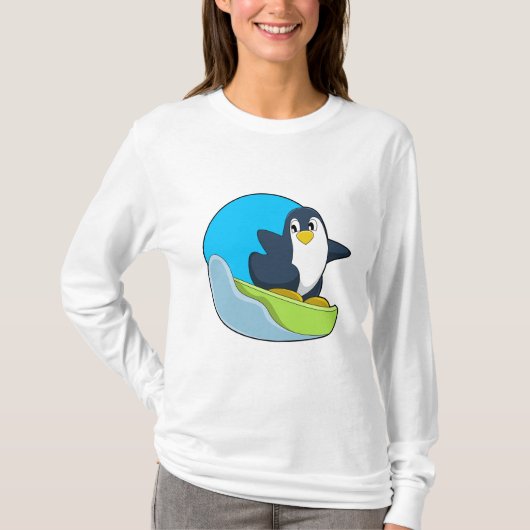 Penguin als Snowboarder met Sonowboard.PNG T-shirt (Voorkant)