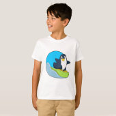 Penguin als Snowboarder met Sonowboard.PNG T-shirt (Voorkant volledig)