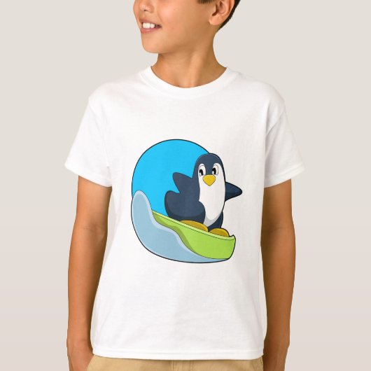 Penguin als Snowboarder met Sonowboard.PNG T-shirt (Voorkant)