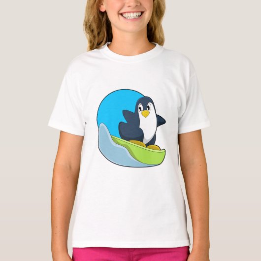 Penguin als Snowboarder met Sonowboard.PNG T-shirt (Voorkant)
