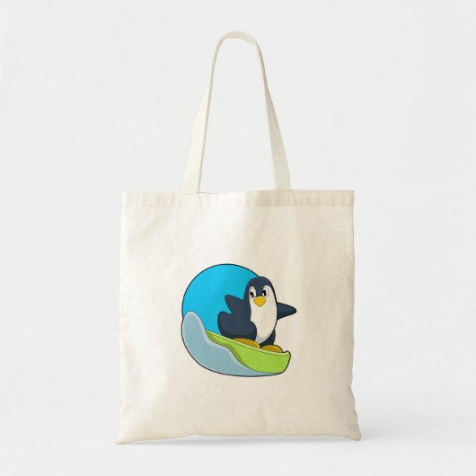 Penguin als Snowboarder met Sonowboard.PNG Tote Bag (Voorkant)