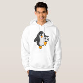 Penguin als voetbalspeler met Voetbal Hoodie (Voorkant volledig)