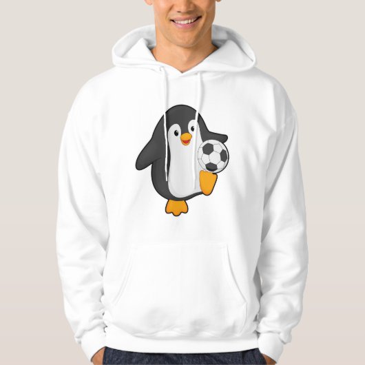 Penguin als voetbalspeler met Voetbal Hoodie (Voorkant)