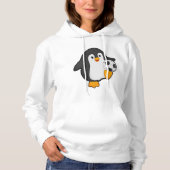 Penguin als voetbalspeler met Voetbal Hoodie (Voorkant)