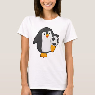Penguin als voetbalspeler met Voetbal T-shirt