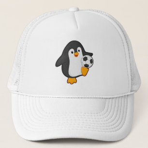 Penguin als voetbalspeler met Voetbal Trucker Pet
