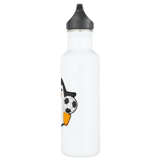 Penguin als voetbalspeler met Voetbal Waterfles (Rechts)