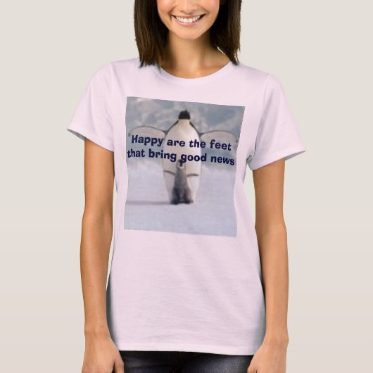 Penguin-and-Chick-Print-I10282801, Happy zijn de.. T-shirt (Voorkant)