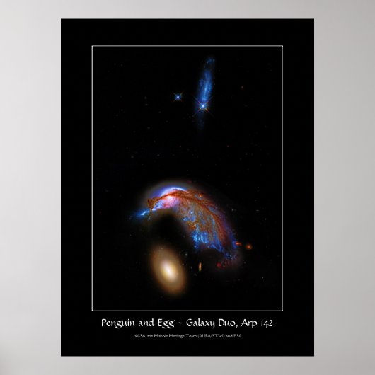 Penguin and Egg - Interaction Galaxy Duo, Arp 142 Poster (Voorkant)