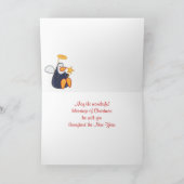 Penguin Angel Christmas Feestdagen Kaart (Binnen)