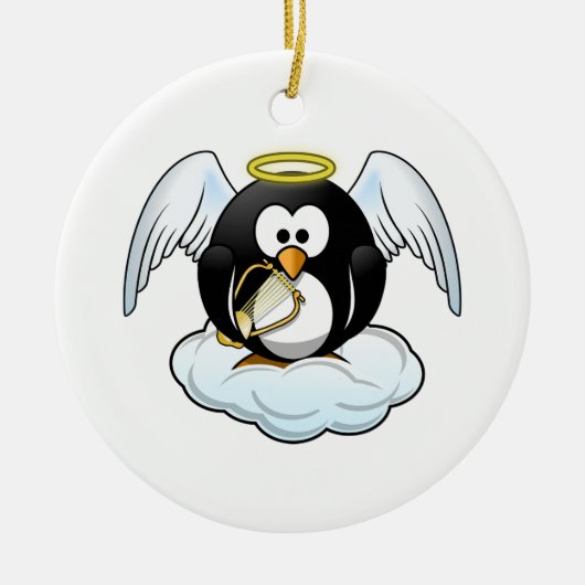 Penguin Angel Keramisch Ornament (Voorkant)