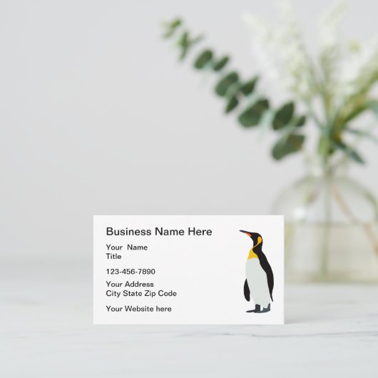 Penguin Animal Logo Visitekaartjes (Staand voorkant)