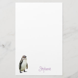 Penguin Animal Personal Name Stationery Briefpapier