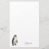 Penguin Animal Personalized Name Stationery Briefpapier (Voorkant)