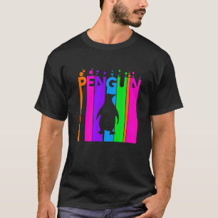 Penguin Animal Rainbow Bubble met Silhouette T-shirt