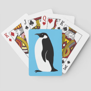 Penguin Aqua Black White Pokerkaarten