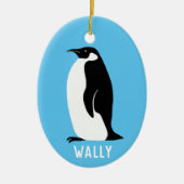 Penguin Aqua CUSTOMIZE IT Keramisch Ornament (Voorkant)