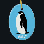 Penguin Aqua CUSTOMIZE IT Keramisch Ornament<br><div class="desc">AANPASSEN! Voeg je eigen tekst toe aan dit mooie ornament. Verander de doopvont,  achtergrondkleur of doopvontkleur. Bekijk mijn winkel voor meer en overeenkomende objecten zoals cadeaubonnen,  keukenhanddoeken,  overhemden,  mokken en nog veel meer!</div>