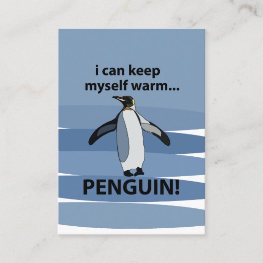 Penguin Arctic Animal Funny Visitekaartje (Voorkant)