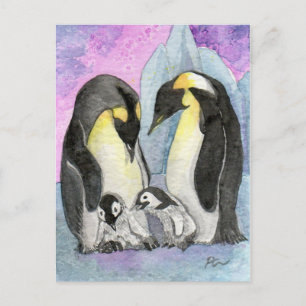 Penguin Art Family komt bij elkaar Briefkaart