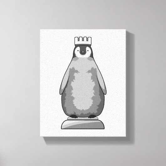 Penguin as Chess piece King Canvas Afdruk (Voorkant)