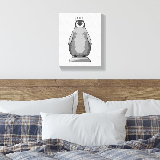 Penguin as Chess piece King Canvas Afdruk (Insitu (Slaapkamer))