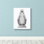 Penguin as Chess piece King Canvas Afdruk (Insitu (Houten vloer))
