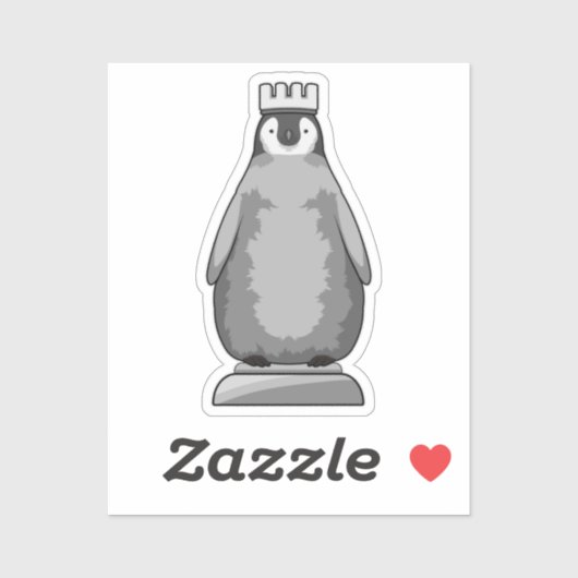 Penguin as Chess piece King Sticker (Vel)