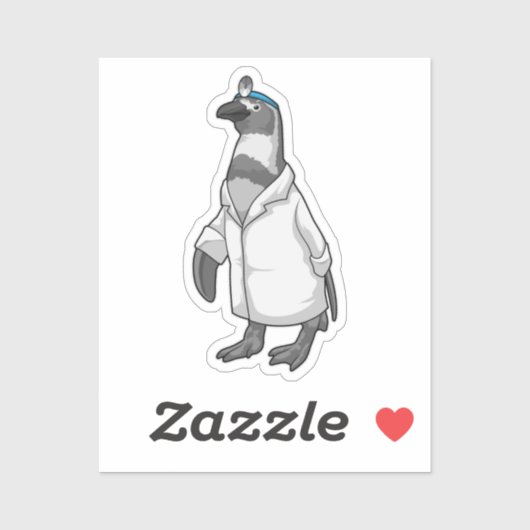 Penguin as Doctor with Doctor's coat Sticker (Vel)