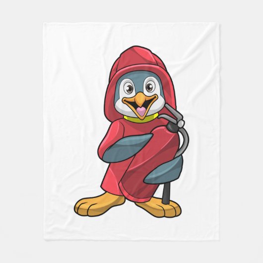 Penguin as Firefighter with Extinguisher Fleece Deken (Voorkant)